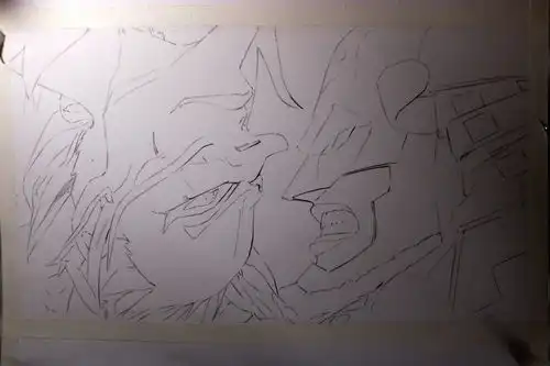 忍者蝙蝠侠老爷小丑cp水彩作品