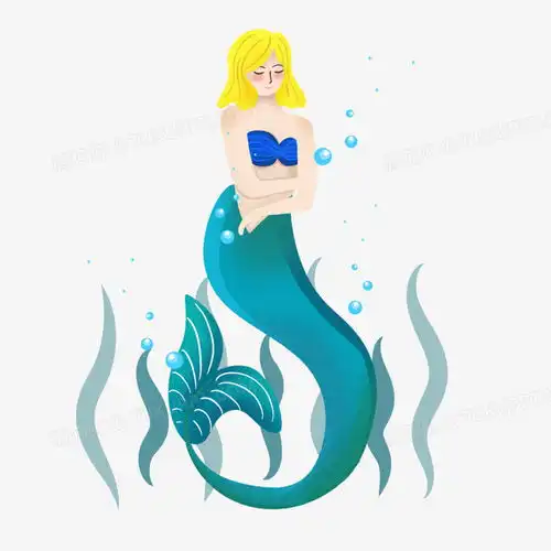 手绘卡通梦幻蓝色美人鱼插画png图片素材免费下载psd格式40004000像素熊猫办公