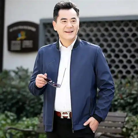 爸爸冬装外套加绒加厚秋冬季中年男装夹克40中老年人50岁2018新款