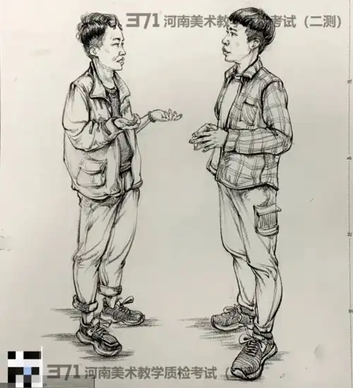 宅美术河南省二模太野素描考微笑男青年,好家伙色彩考26个物品组合