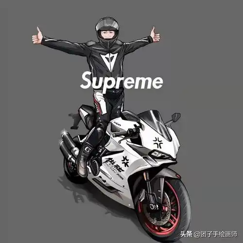 爱玩一组机车摩托车成熟男人帅气男人文艺男人漫画头像