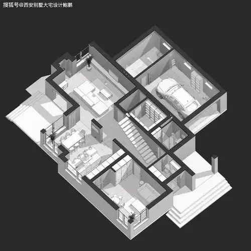 西安别墅大宅设计255㎡极简别墅,黑白灰太有格调了
