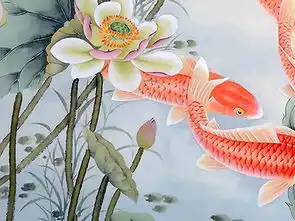 招财旺运荷花九鱼图连年有余无框画装饰画图片设计素材高清模板下载19.14mb山水装饰画大全