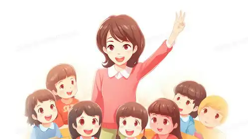 与学生们上课互动的老师插画图片素材下载jpg格式熊猫办公