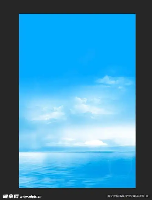 蓝天大海白云背景设计图