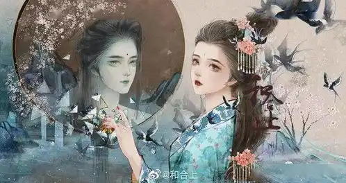 悦离水彩古风蓝色系长发美人图文超详细教程搞起来