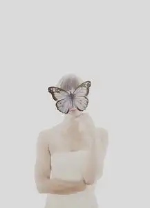 极简淡雅的手绘风人像创意十足的梦中画意