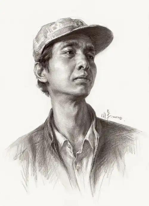 有神态的素描人物头像,每一笔都精致传神