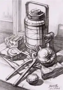 看一遍提高10分的结构静物素描图