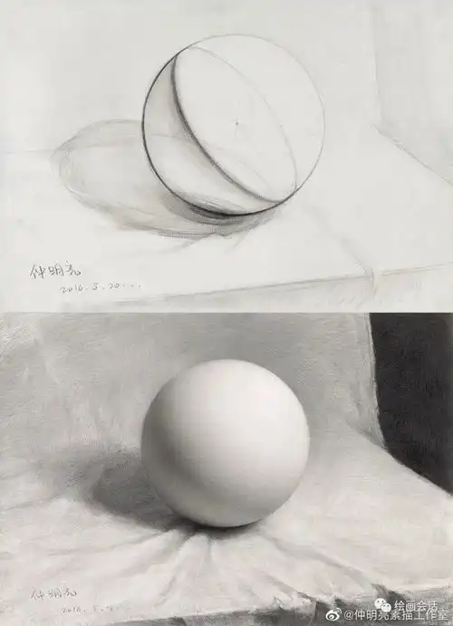 超精彩的一组几何体石膏素描作品赶紧码起来
