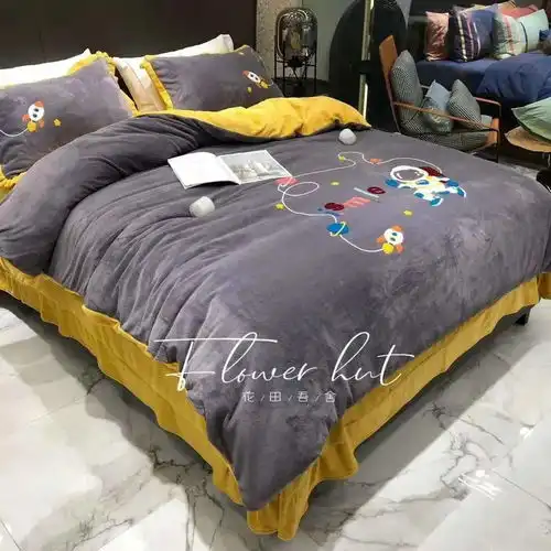 暖心床品唯美花色加绒四件套