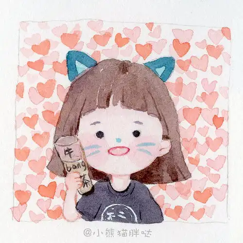 手绘卡通头像小头像水彩插画水彩人物