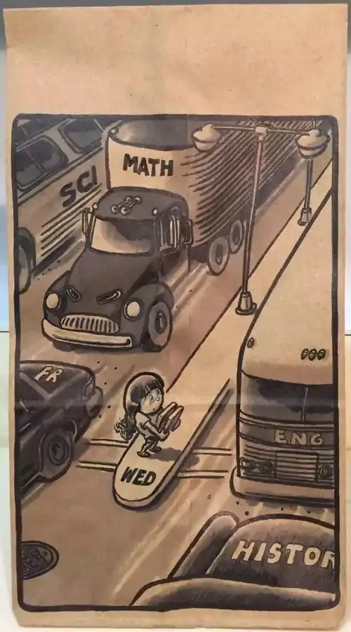 这个暖心的老爸,为了给女儿惊喜,竟然坚持画了三年的午餐袋