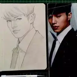 手绘把真人变成动漫角色可爱插画