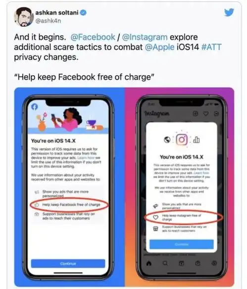 ios14.5新增应用程序透明度追踪功能,facebook坐不住了