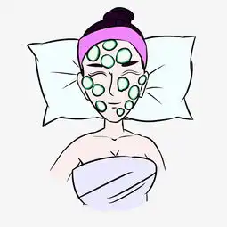 女人躺着贴黄瓜片插画图片素材其他格式下载动漫人物大全