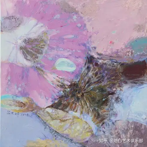 恬静安逸,幽雅淡远张凤娟荷系列油画作品赏析