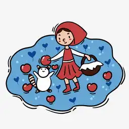 手绘卡通可爱梦幻童话小红帽图片素材其他格式下载动漫人物大全