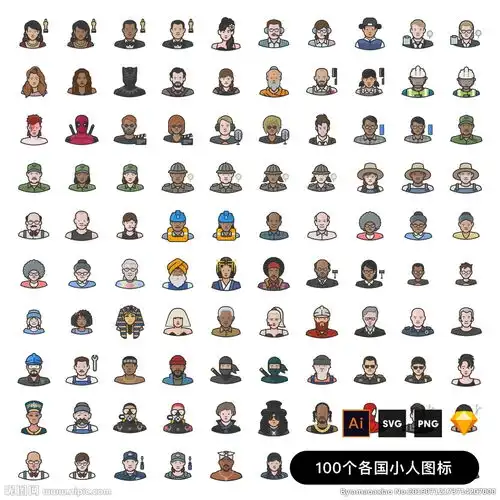 扁平头像小人图标图片