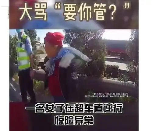大妈高速上逆行,交警劝说20分钟,终于将其劝离