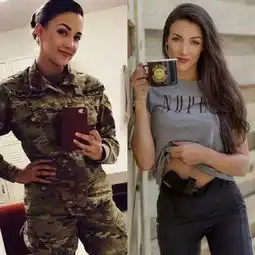 外国女兵穿军装与穿便装区别好大啊