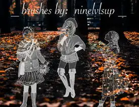 秋季时尚女孩手绘人像ps笔刷下载列表ps教程网