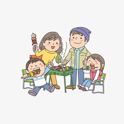 卡通家庭聚会烧烤素材图片免费下载千库网