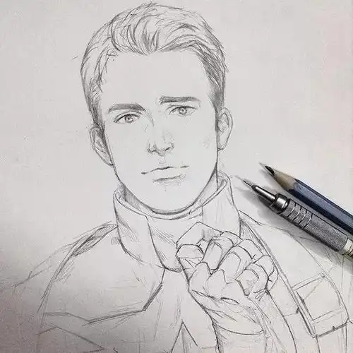 插画师原稿,没了色彩动漫手绘却更加灵动