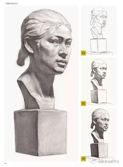 素描学习进阶篇为画好真人头像做准备,我们为你量身定做了品格素描石膏像