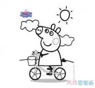 玩皮球的乔治怎么画涂色小猪佩奇简笔画图片