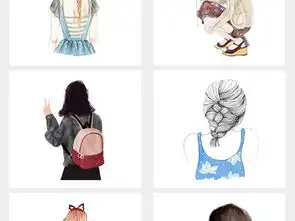 卡通手绘女孩彩绘人物背影文艺素材图片模板下载27.60mb美女大全人物形象