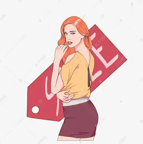 卡通手绘波普风格欧美人物折扣免扣png素材图片免费下载千库网