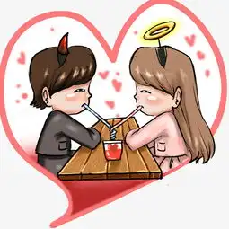 动漫厚涂手绘情侣间的恩爱日常插画png图片素材其他格式下载动漫人物大全