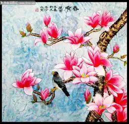 花鸟画图片春晴工笔画