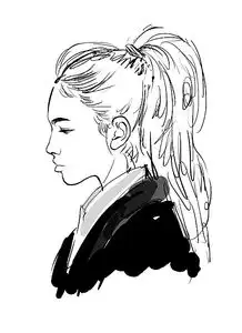 每日一画7.3侧面长发美女