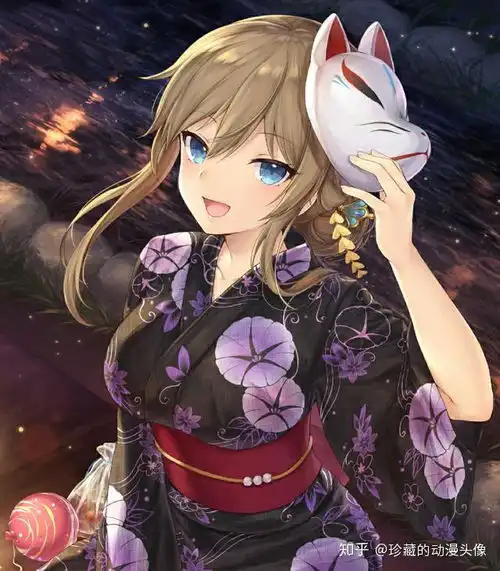 二次元和风少女美图打扮华丽,小鸟依人,千姿百态的和服姑娘