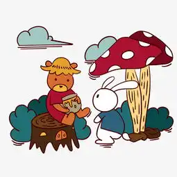 手绘卡通可爱童话小熊和小白兔图片素材其他格式下载动漫人物大全
