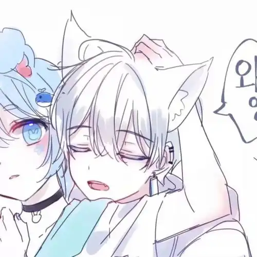 蓝色动漫情侣头像