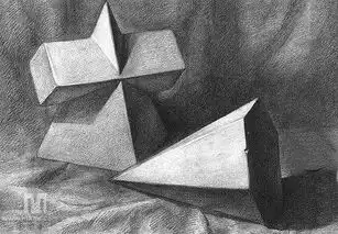 石膏几何体素描图片
