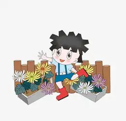 手绘重阳节手拿菊花男孩插画图片素材其他格式下载动漫人物大全