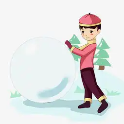 冬季滚雪球手绘卡通人物png素材图片素材其他格式下载动漫人物大全