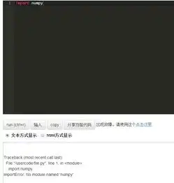 用python在线编辑器编写python代码,怎么加载numpy模块