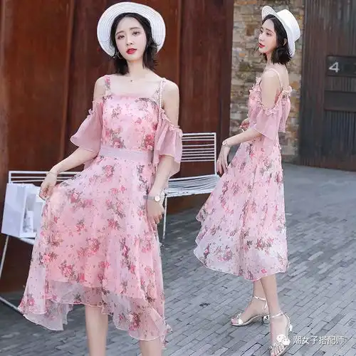 清爽飘逸温柔雪纺仙女裙,甜美小碎花点缀裙身,仙气满满一整夏
