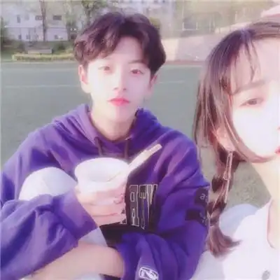 小清新唯美情侣头像紫色系唯美好看太少见了