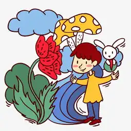 手绘卡通可爱童话小男孩和花图片素材其他格式下载动漫人物大全