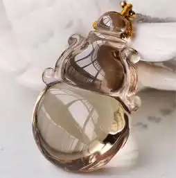 纯天然黄水晶葫芦吊坠毛衣链全净体品质保...