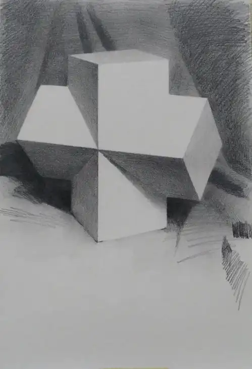 素描打卡教程2021第一期素描长方穿插体