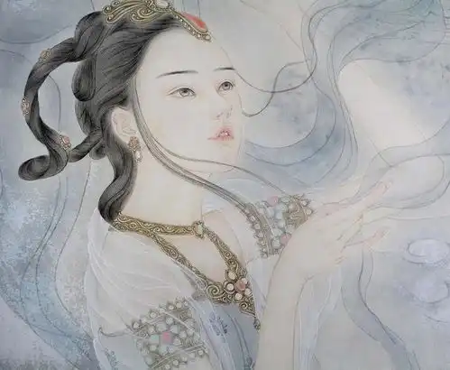 一组唯美的古风美女插画作品图