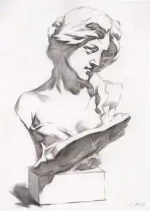 素描石膏头像明暗对比及范画