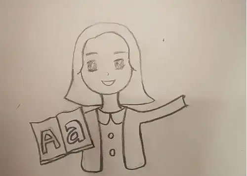 怎样画简单的女老师简笔画